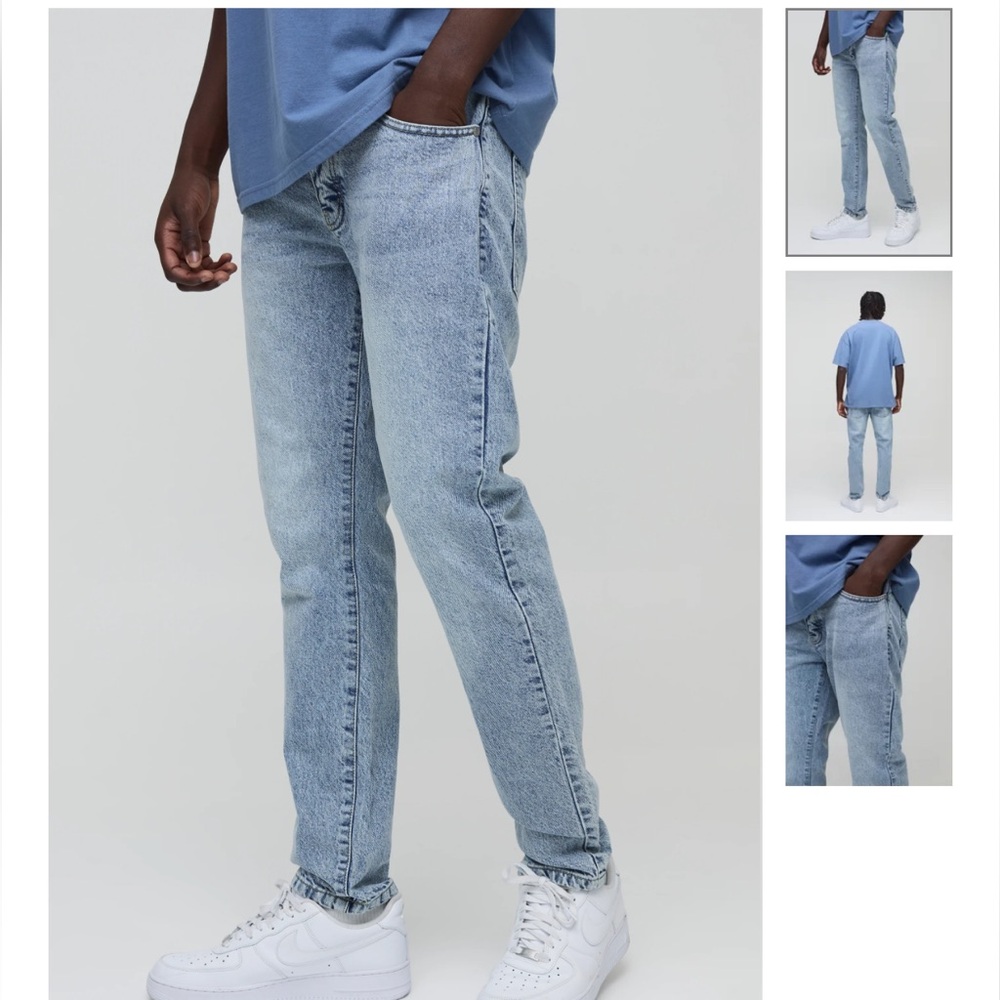 man boohooman slim ridgid light blue-28 size